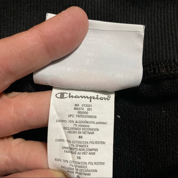 Champion Black Cotton Logo Jogger Pants - Picture 6 of 6